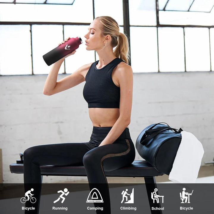 HoneyHolly Trinkflasche Edelstahl, 750 ML BPA-Frei, Thermosflasche, Auslaufsichere Isolierflasche Do