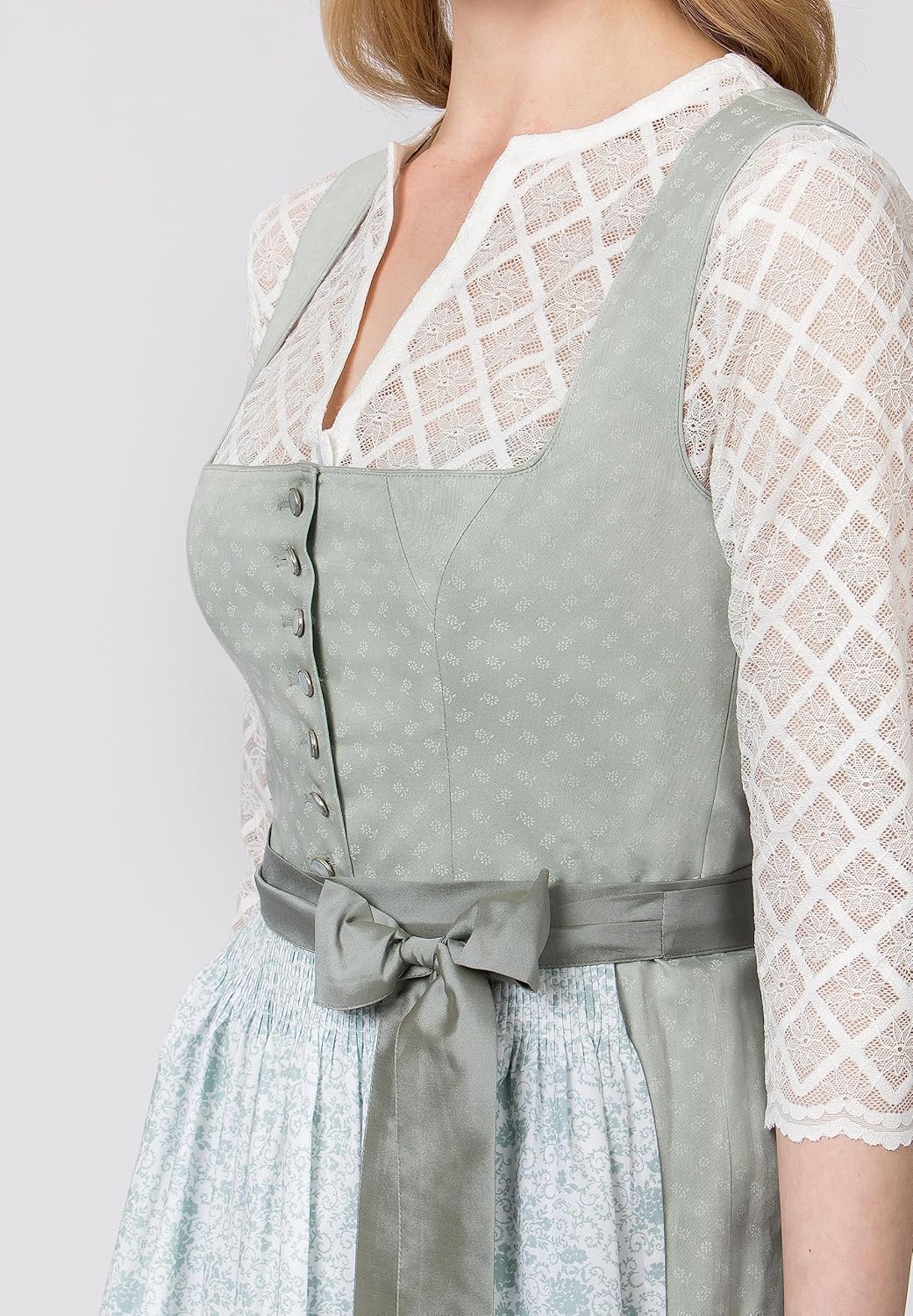 Stockerpoint Damen Dirndl Megan Kleid für besondere Anlässe 36 Salbei, 36 Salbei