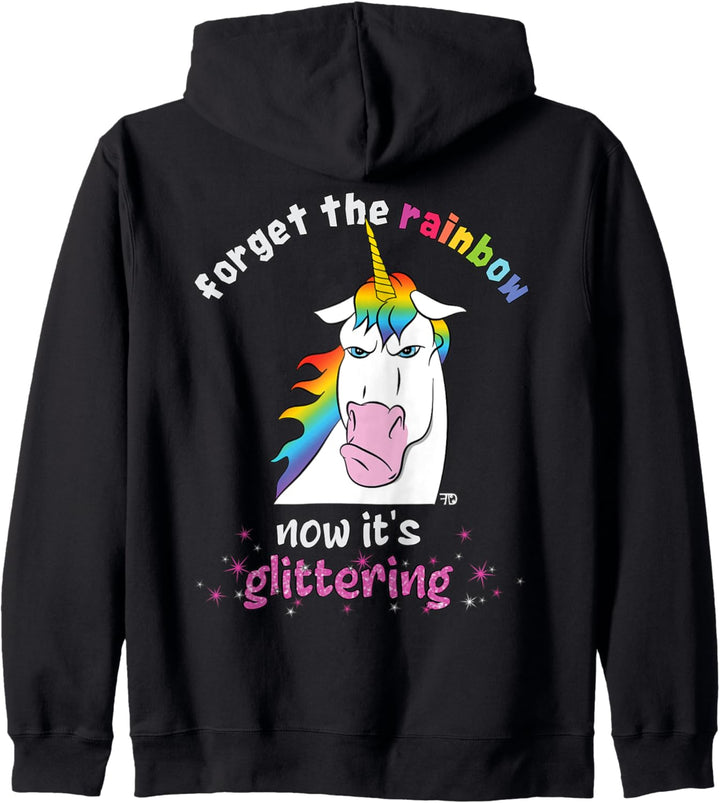 Now it´s glittering, lustiges grimmiges Einhorn Kapuzenjacke