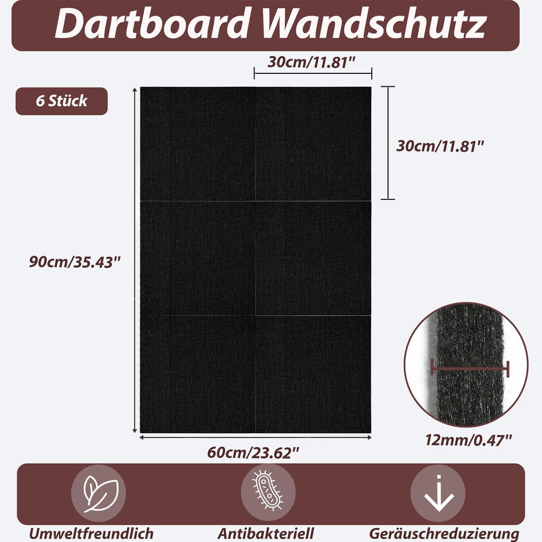 Dart Wandschutz Selbstklebend,Gespleisst Wandschutz Dartscheibe, Filz Dart Schutz Wand Schallschutz,