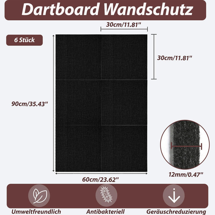 Dart Wandschutz Selbstklebend,Gespleisst Wandschutz Dartscheibe, Filz Dart Schutz Wand Schallschutz,