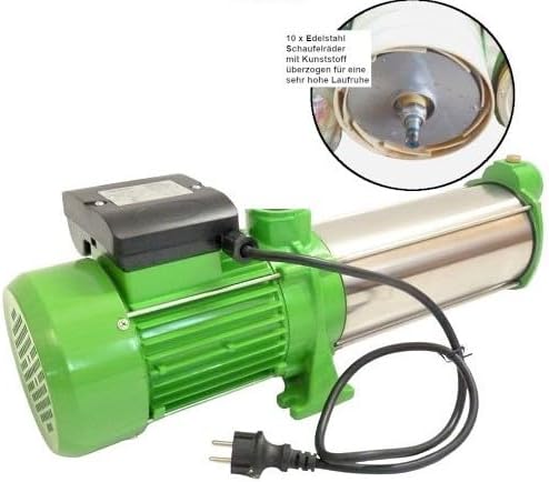 Gartenpumpe Edelstahl 2,2 Kw 11 Bar 8600 L/h Kreiselpumpe mit Drucksschalter/Trockenlaufschutz, Pump