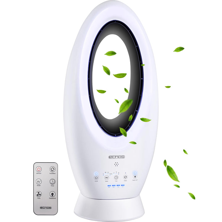 Echos®- 2-in-1 Design Akku Turmventilator Standventilator mit Fernbedienung kabellos - Akku- oder St
