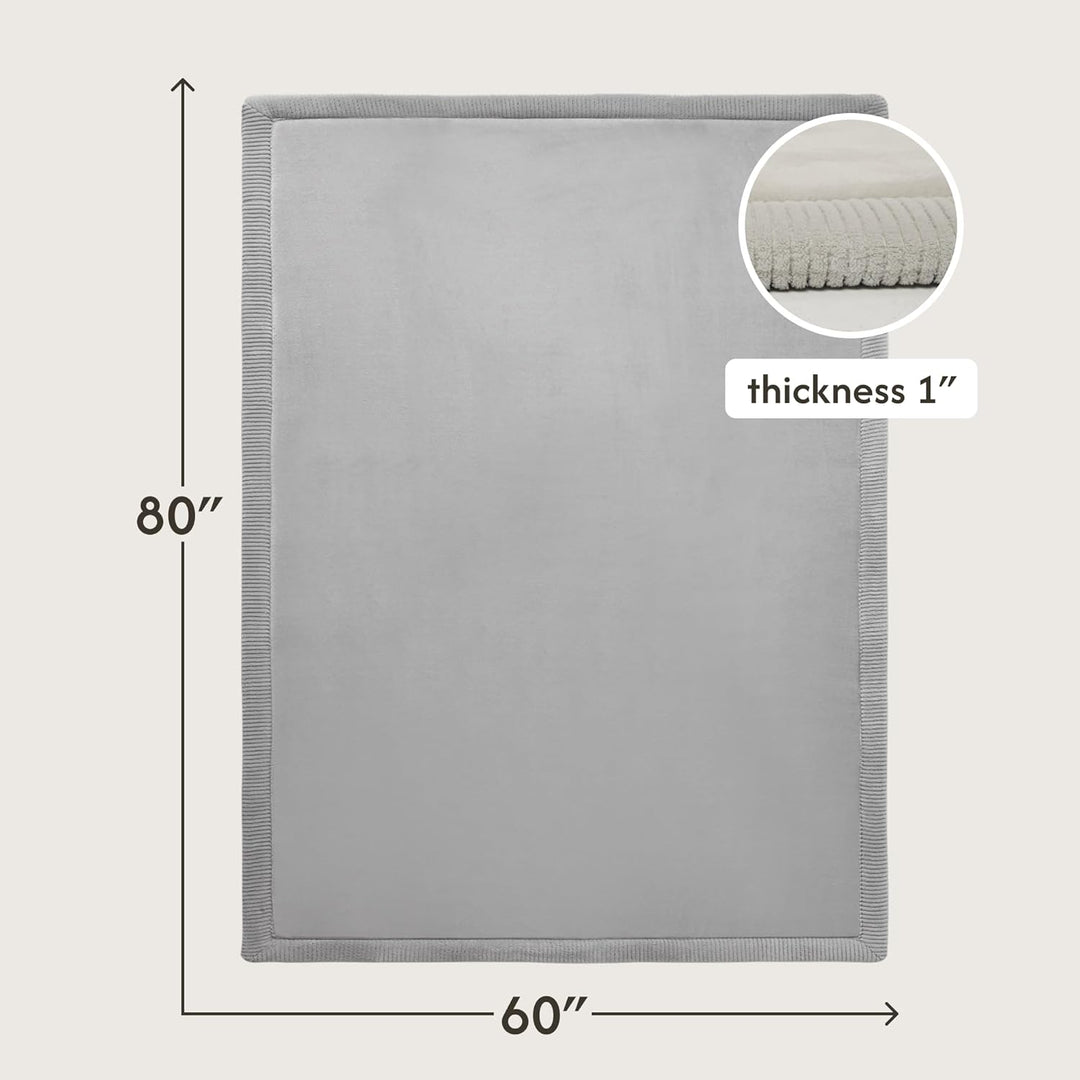Wolkenweiche Samtmatte-Spielmatte Baby 200x150x2,5cm, Grau – Kinderteppich mit hochwertigem Memory-S