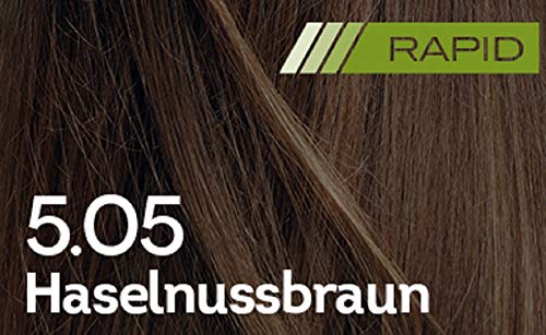 BIOKAP RAPID Permanente Haarfarbe 5.05 Haselnussbraun | NUR 10 MINUTEN EINWIRKZEIT | Bio Arganöl - T