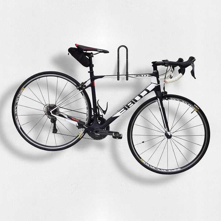 WELLGRO 2er Set Wand Fahrradhalter inkl. Metallschrauben und Dübel - Haltebügel mit Gummiummantelung
