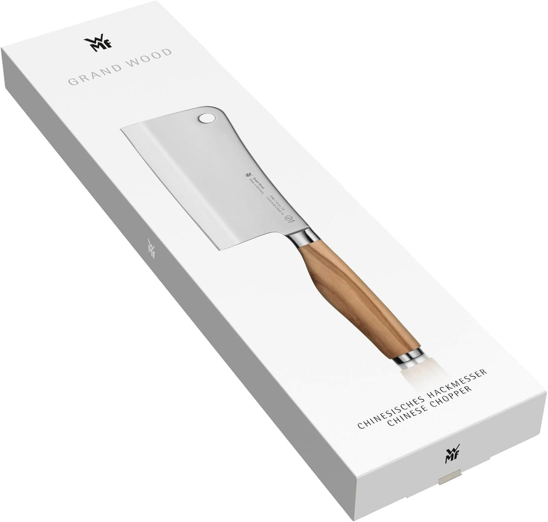 WMF Grand Wood Chinesisches Hackmesser 29 cm, Holzgriff, Made in Germany, Olivenholzgriff, Messer ge
