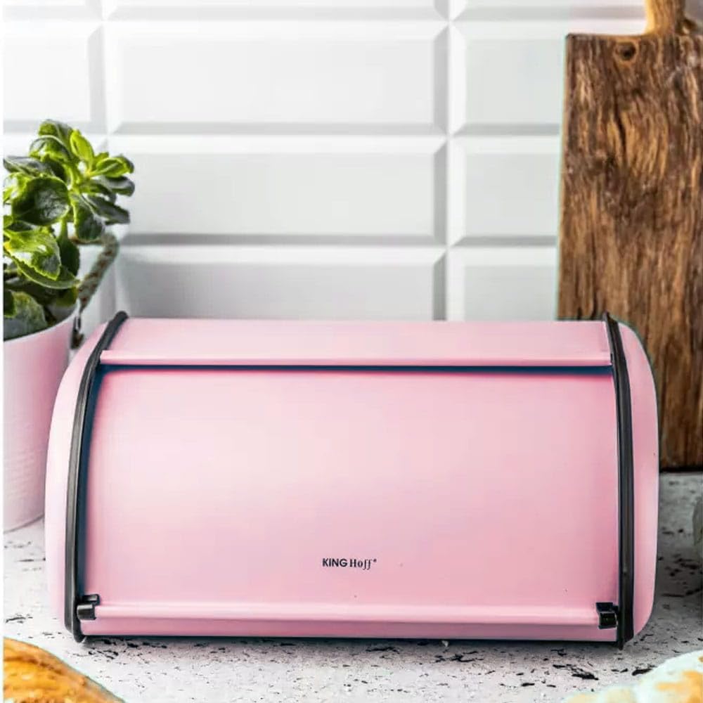 KING HOFF Brotkasten Brotbox Brotbehälter Brotdose (Rose, Kleine 36cm x 24cm x 15cm.) Rose 36cm x 24