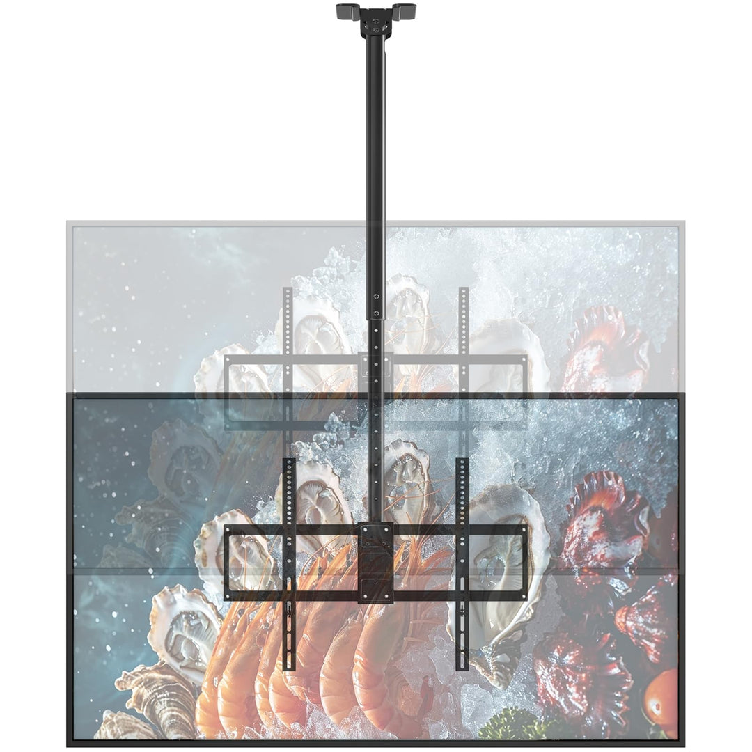 TV Deckenhalterung für 50 bis 100 Zoll, 80 kg Tragkraft, Höhenverstellbar 115-170 cm, Schwenk- und N