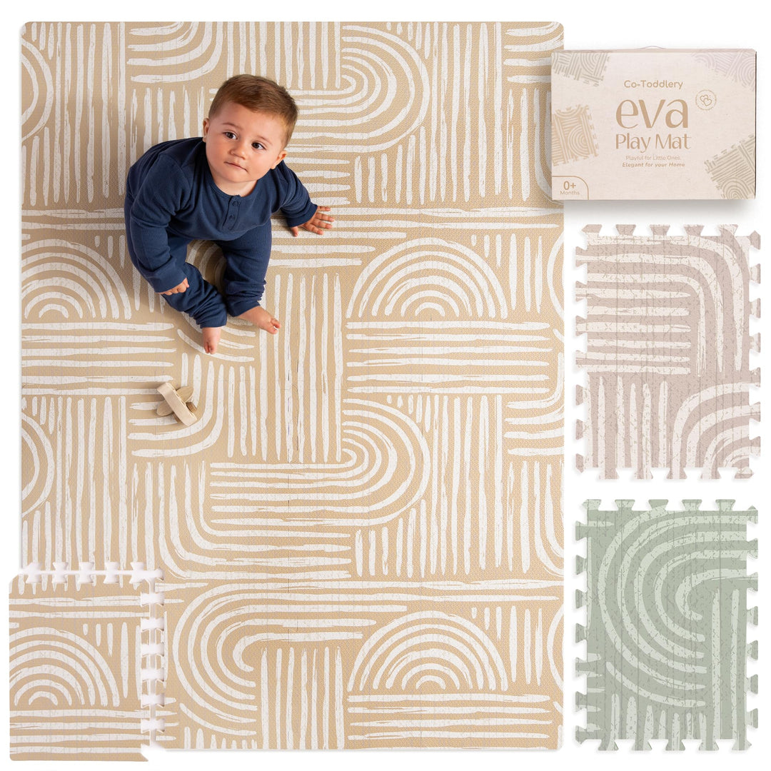Puzzlematte Baby – Premium Krabbelmatte Baby aus EVA Schaum, Kinderteppich im zeitlosen Design, ruts