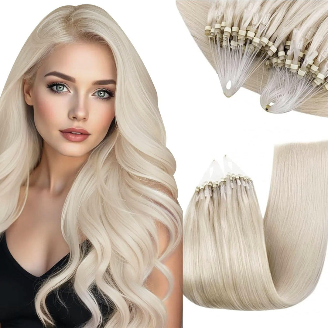 RUNATURE Remy Extensions Micro Blond Echthaar 50cm 50stück 50g Microring Loop Extensions Echthaar We