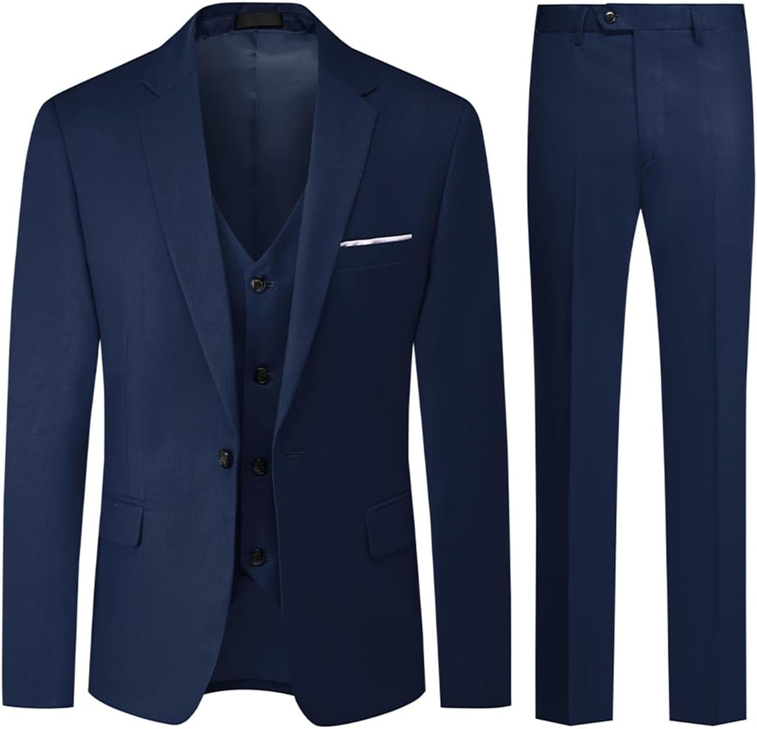 Allthemen Anzug Herren Anzug 3 Teilig Slim FIt EIN Knopf Anzüge Hochzeit Buisness Sakko Weste Hose X