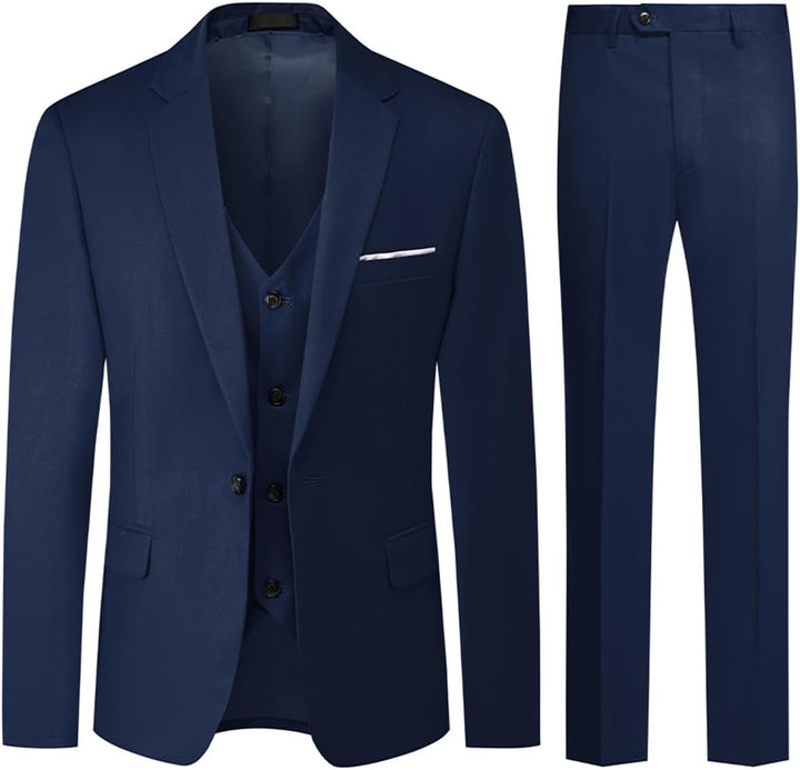 Allthemen Anzug Herren Anzug 3 Teilig Slim FIt EIN Knopf Anzüge Hochzeit Buisness Sakko Weste Hose X