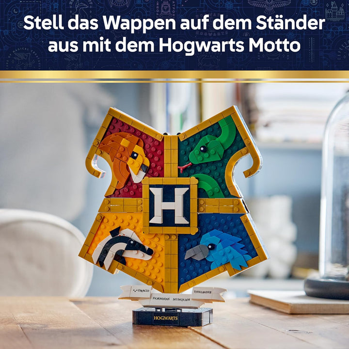 LEGO Harry Potter Hogwarts Hauswappen - Wanddeko 3D Modell mit Tieren - DIY Deko fürs Kinderzimmer -