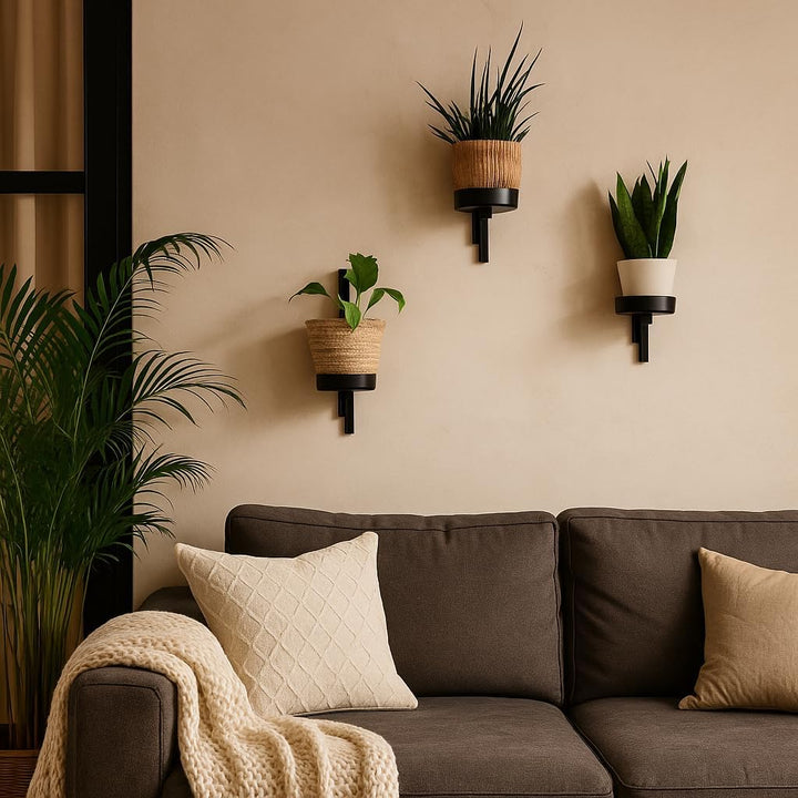 Pflanzregal Wand - Blumenhalter Hängend - aus Metall, Moderne Wand Deko für Wohnzimmer, Jugendzimmer