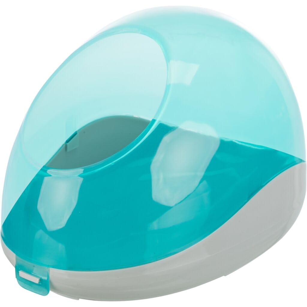 Trixie 63002 Sandbad für Chinchillas und Degus, 27 × 18 × 16 cm, türkis/grau, grau/türkis 1 Stück (1