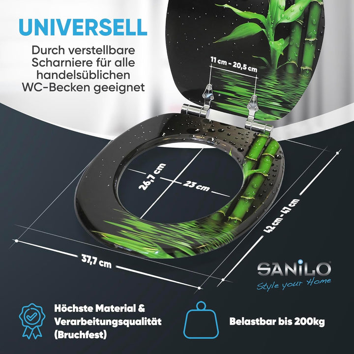 Sanilo WC Sitz mit Absenkautomatik, viele schöne Toilettendeckel zur Auswahl, hochwertige und stabil