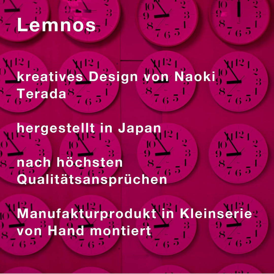 Lemnos Wanduhr Carved Colored/Grosse Designer Wanduhr ohne Tickgeräusche aus Japan/weisse Wanduhr mo