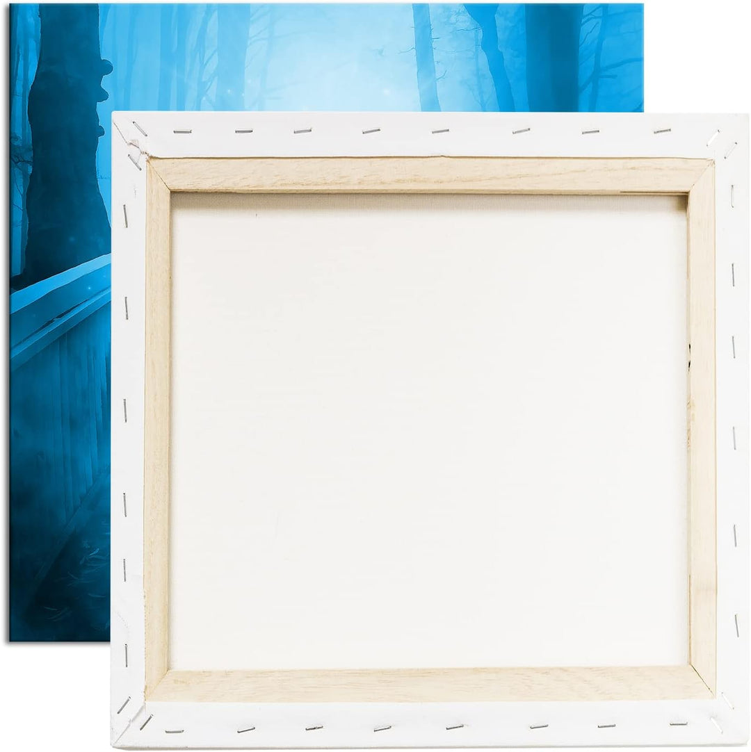 deyoli vernebelte Brücke ins Licht Format: 60x60 Effekt: Monocrome Blau als Leinwandbild, Motiv fert