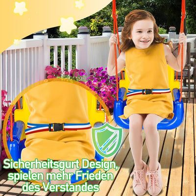 Ansobea Babyschaukel 3-in-1 Kinderschaukel Babysitz Abnehmbarer,Höhenverstellbar,Mitwachsende Kinder