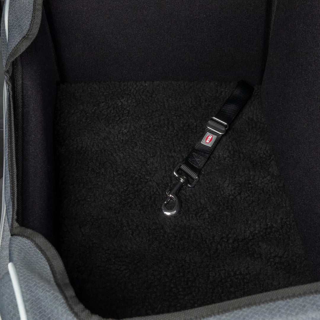 TRIXIE Autositz Midi für Hunde in schwarz – komfortabler und sicherer Hundesitz – zusammenklappbar &amp;