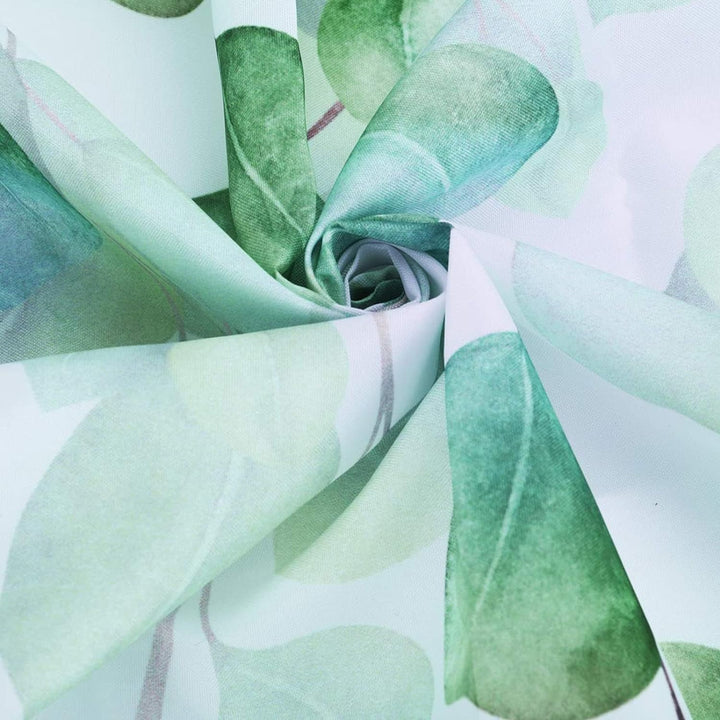 Lieson Duschvorhang Wasserdicht Antischimmel, Polyester Duschvorhang Grüne Blätter Textil Badewannen