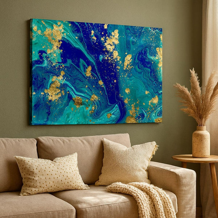 Bilder auf Leinwand Abstraktion modern Leinwandbild mit Rahmen 70x50cm Wandbilder Dekoration Wohnzim