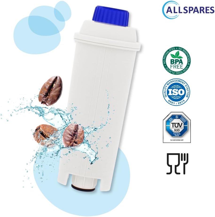 AllSpares Wasserfilter (4 St.) geeignet für Delonghi DLSC002, 5513292811, SER3017, ECAM, ETAM, BCO,