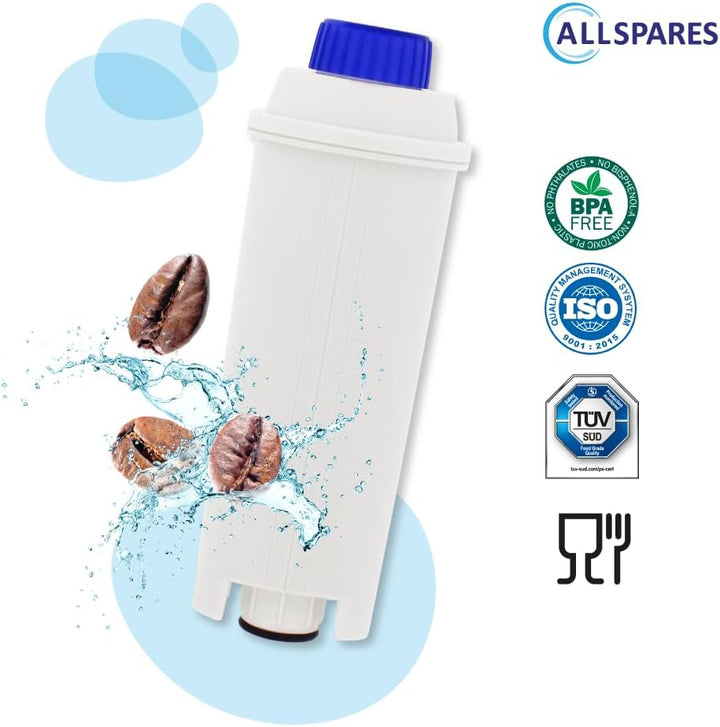 AllSpares Wasserfilter (4 St.) geeignet für Delonghi DLSC002, 5513292811, SER3017, ECAM, ETAM, BCO,