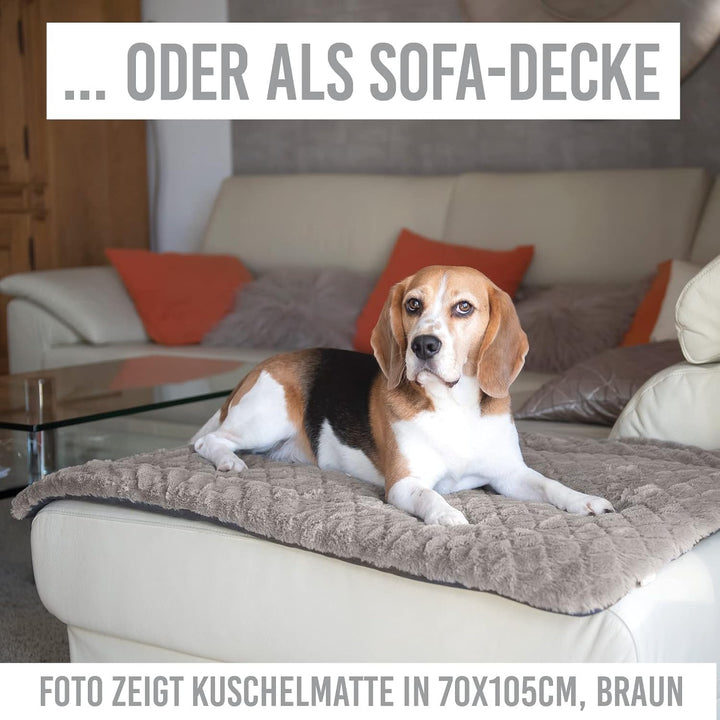 KaraLuna Hundematte 80 x 55 cm für daheim &amp; unterwegs I Waschbar I 3 Grössen erhältlich I Hundedecke