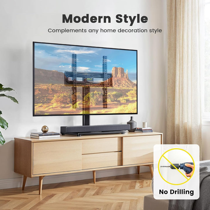 TV Ständer Schwenkbarer, Universal TV Standfuss für 32-60 Zoll LED LCD Flach & Curved Fernseher bis