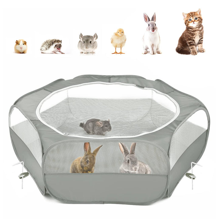 Pawaboo Kleintiere Freigehege, Wasserdicht Faltbar Kaninchen Freilaufgehege für Hasen Hühner Kätzche