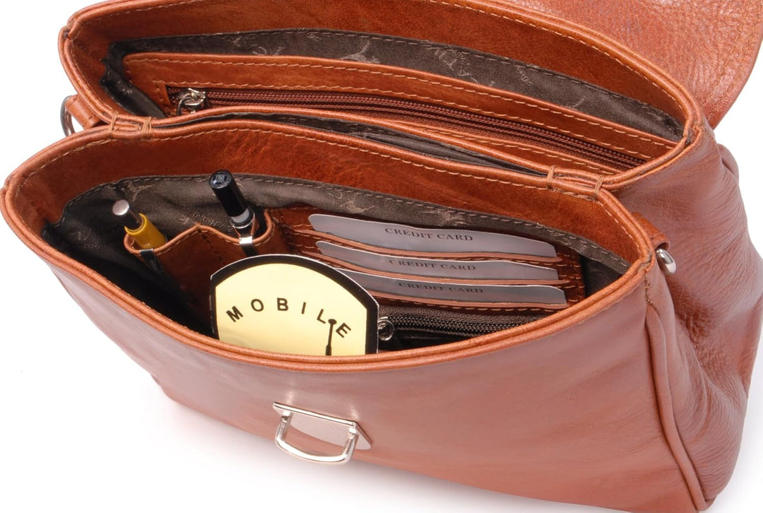 Catwalk Collection Handbags - Damen Leder Umhängetasche - Crossbody Bag/Handtasche Mittelgross - Ver