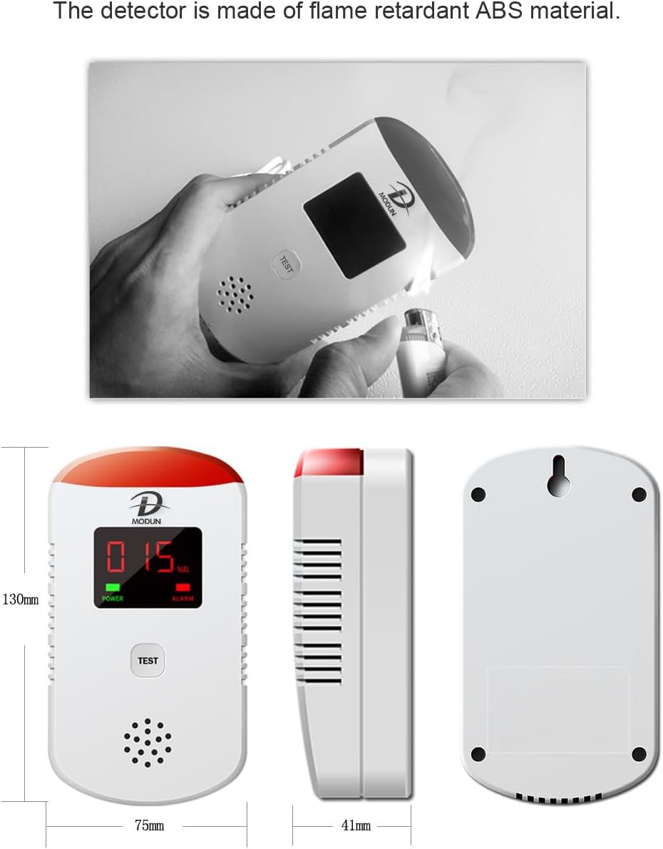 Gasmelder, Heimgebrauchs Methan Propan Butangas Monitor, Plug-in für brennbares LPG/Erdgas/Kohle-Gas