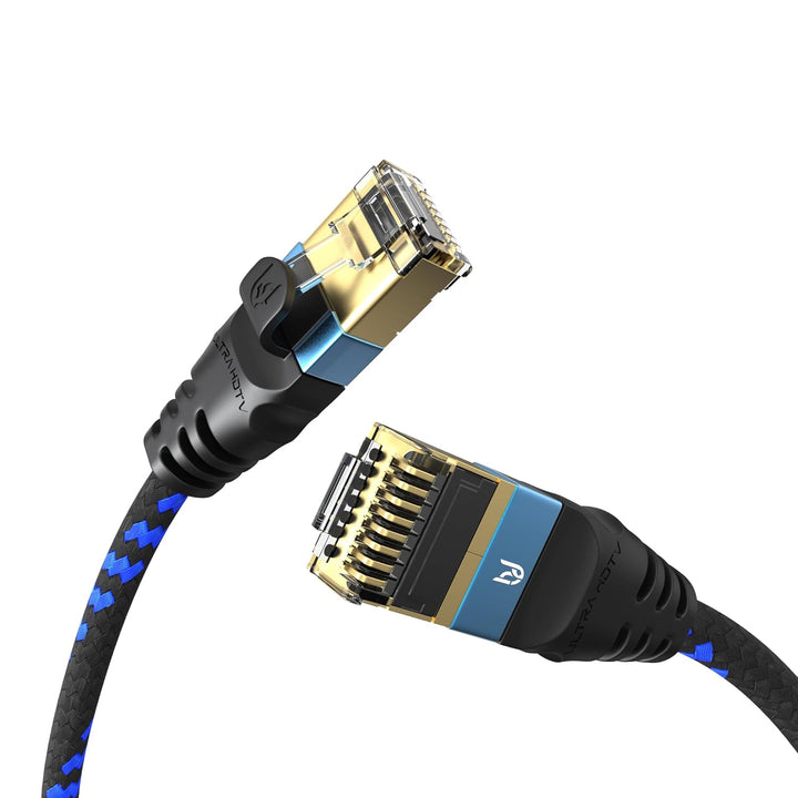 Ultra HDTV CAT 8.1 Netzwerkkabel – 1 Meter, 40 Gbps LAN Kabel, Patchkabel Gigabit RJ45 Ethernet, Kni