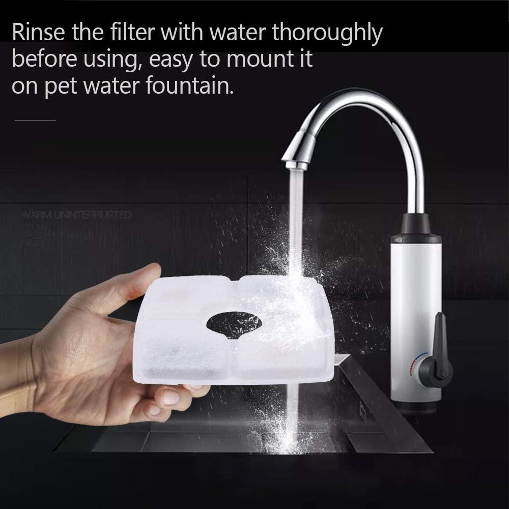 Decdeal Trinkbrunnen Ersatzfilter mit Harz und Aktivkohle Blumenwasserspender Quadra Filter für Katz