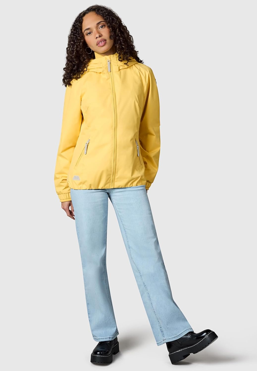 Ragwear Damen wasserdichte Übergangsjacke leichte Jacke kurz mit Kapuze Dizzie Intl XS-6XL XS Banana