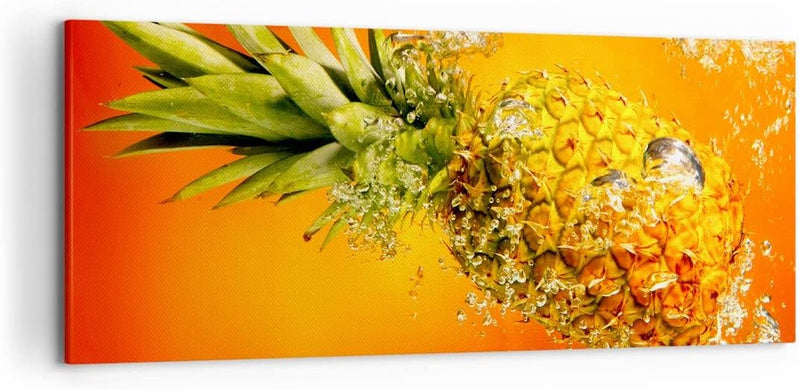 Wandbilder Dekoration Wohnzimmer Karibik ananas frucht gesund Panorama Bilder auf Leinwand 120x50cm