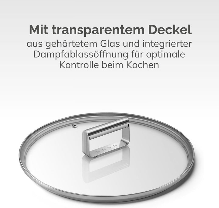 SMEG, Antihaft-Bräter CKFC2611BLM, Durchmesser 26 cm, Seitengriffe aus Edelstahl, für alle Herdarten