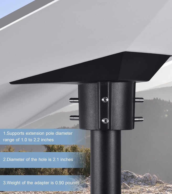 Rohradapter für Starlink Standard/Gen 3, Aluminium, Schwarz, Pole Montageadapter, Korrosionsbeständi