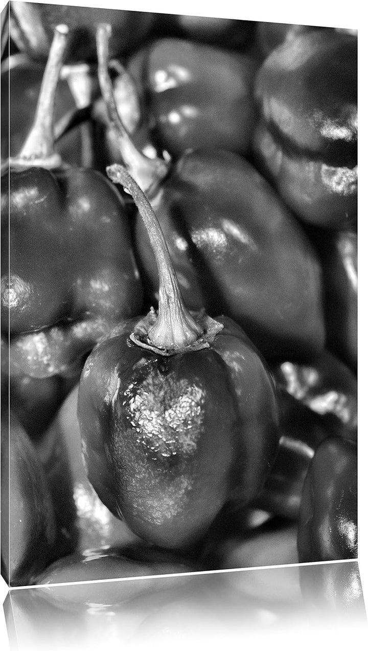 Pixxprint kleine Chilischoten als Leinwandbild | Grösse: 100x70 | Wandbild| Kunstdruck | fertig besp