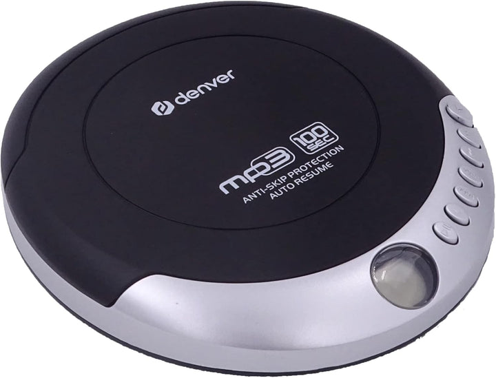 Denver DMP-389 tragbarer MP3/CD Player schwarz mit Anti-Schock Single, mit Anti-Schock Single