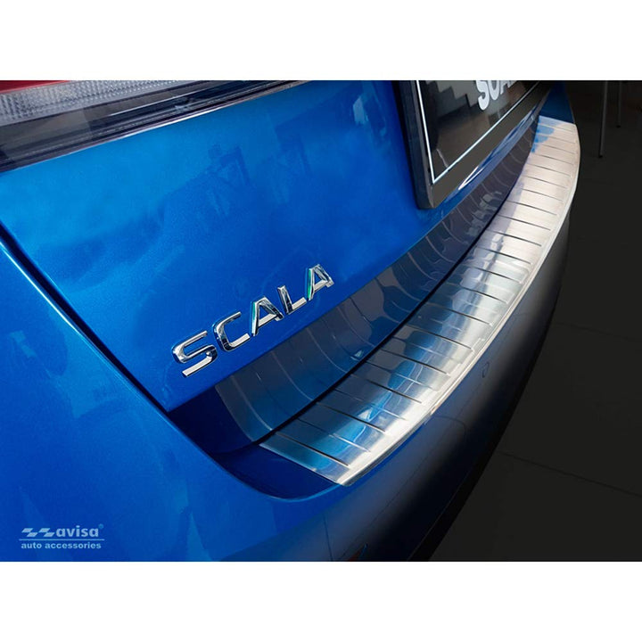 Avisa Edelstahl Heckstossstangenschutz kompatibel mit Skoda Scala 2019- 'Ribs'
