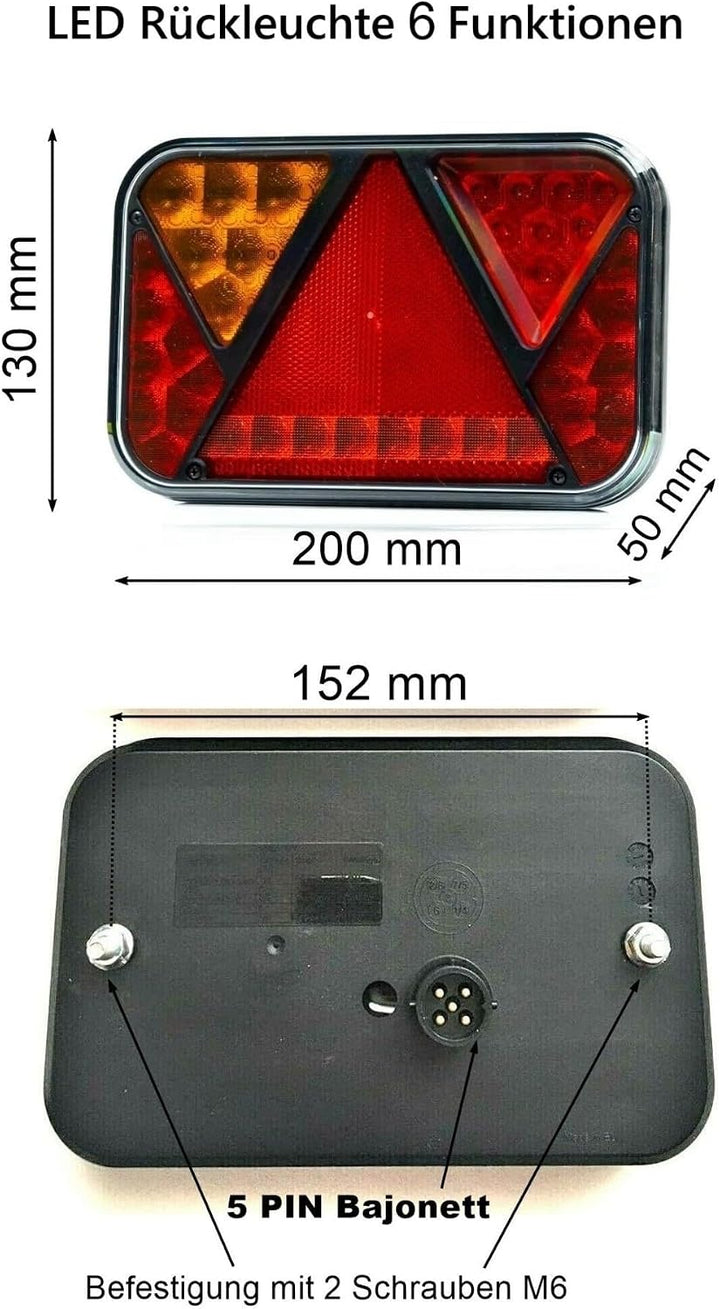 MelTruck® Anhängerbeleuchtung LED Rückleuchten und Umrissleuchten 13 polig Kabel 5m Set