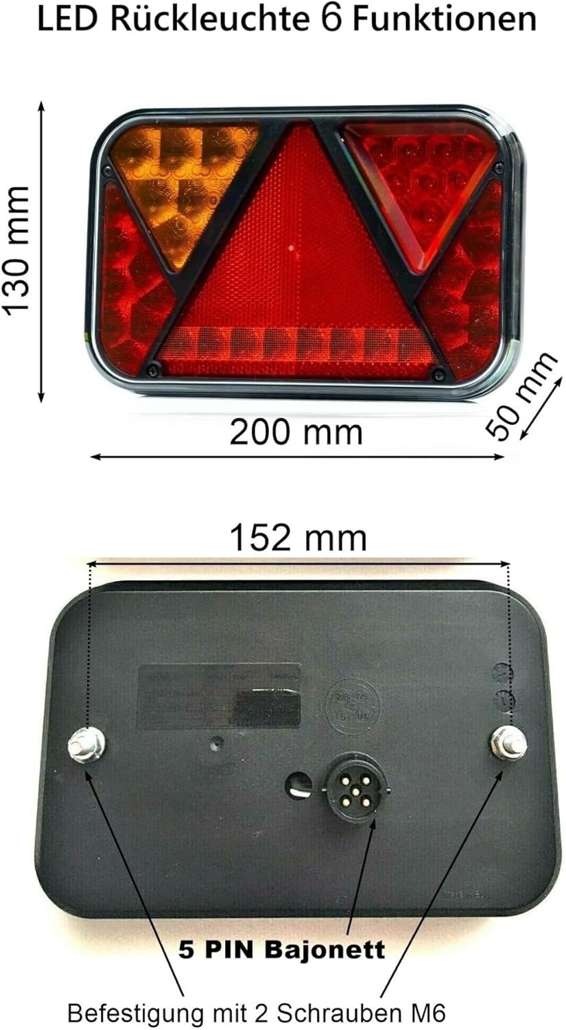 MelTruck® Anhängerbeleuchtung LED Rückleuchten u. Umrissleuchten mit Schnellanschluss 13 polig Kabel