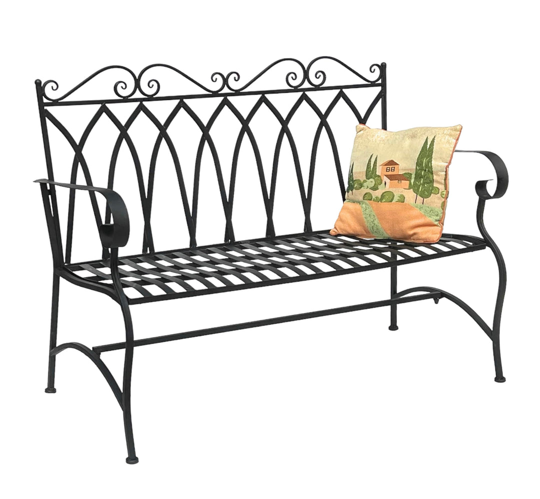 DanDiBo Gartenbank Metall 2 Sitzer Wetterfest Sitzbank Garten Bank Antik 18940 Dunkelbraun Metallban