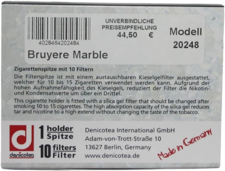 Denicotea Zigarettenspitze mit Metallbrenner und Cumberland Mundstück, Braun, Nirmal