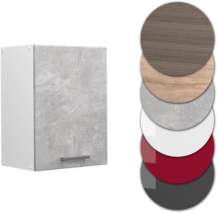 Vicco Hängeschrank R-Line, Beton/Weiss, 45 cm Beton Hängeschrank 45cm, Beton Hängeschrank 45cm