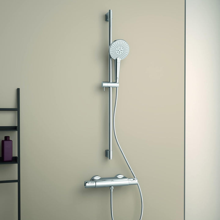 Ideal Standard A7695AA Ceratherm T50 Brausethermostat Aufputz, mit Wrap-Over-Ablage, Chrom