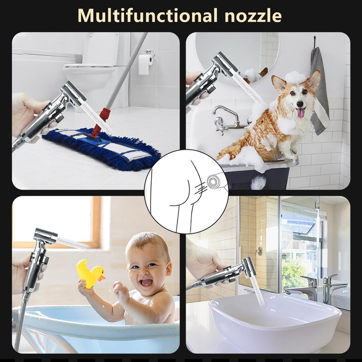 Bidet Handbrause,Bidet Brause,Handbrause Toilette,Waschbeckenbrause mit Schlauch 150 cm und Ohne Boh